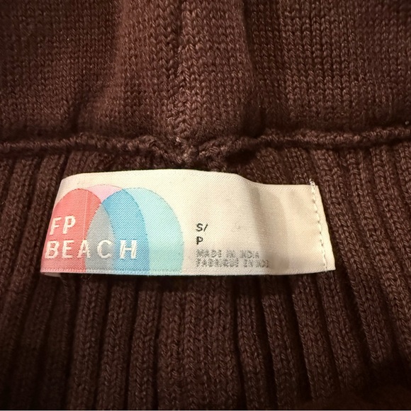 Free People Beach NWT Kami Hooded Sweater Set Womens Small Brown/Cream Oversized - Picture 13 of 15